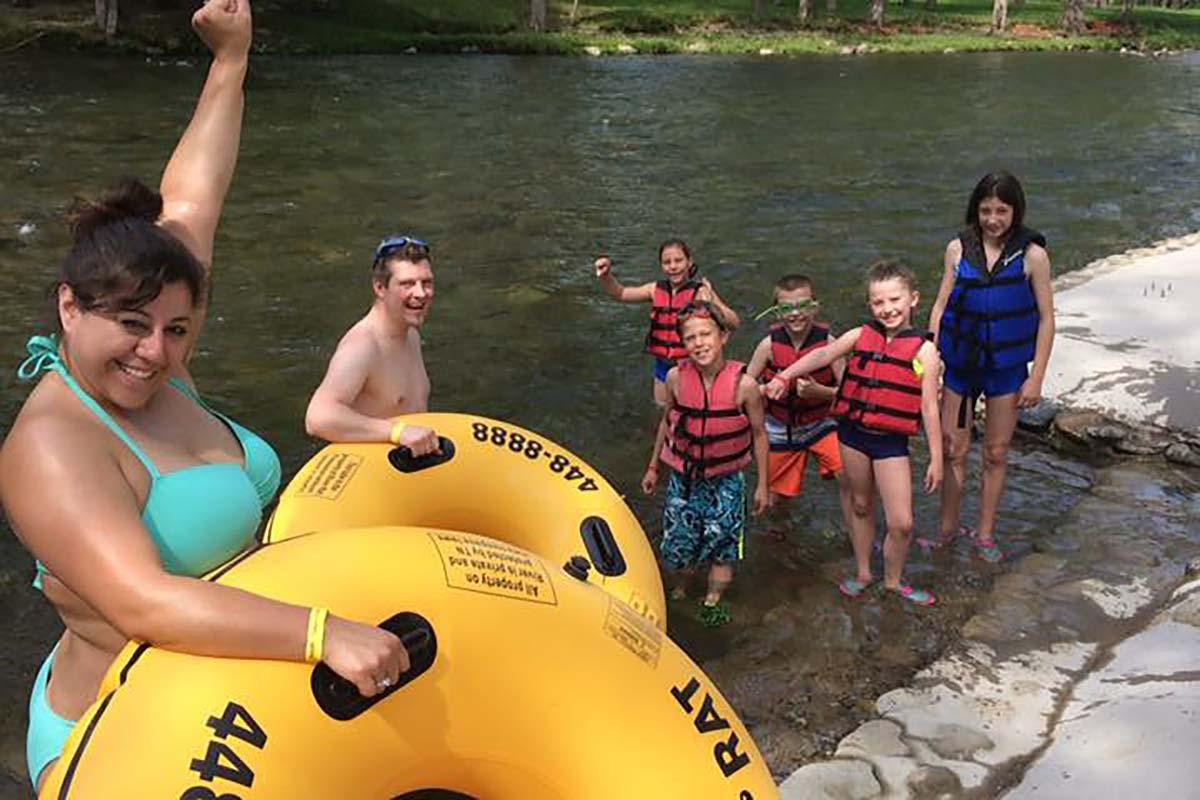 Tubing with friends in Townsend.